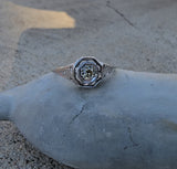 18k gold white gold c.1920's filigree diamond ring