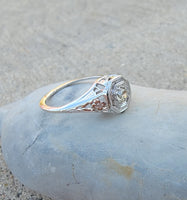 18k gold white gold c.1920's filigree diamond ring