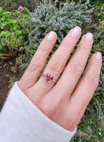 14k white gold pink Tourmaline solitaire ring  - custom