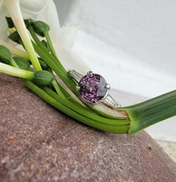 platinum purple sapphire & diamond estate ring
