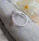 18k gold white gold c.1920's filigree diamond ring