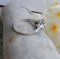 18k gold white gold c.1920's filigree diamond ring
