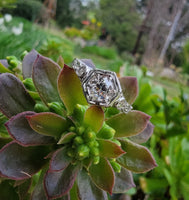 18k gold white gold c.1920's filigree diamond ring