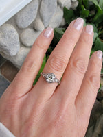 18k gold white gold c.1920's filigree diamond ring