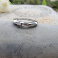Platinum baguette diamond vintage estate band