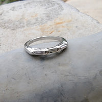 Platinum baguette diamond vintage estate band