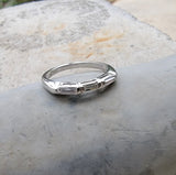 Platinum baguette diamond vintage estate band