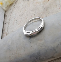 Platinum baguette diamond vintage estate band