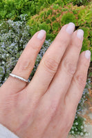 Platinum baguette diamond vintage estate band