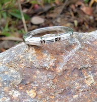 Platinum baguette diamond vintage estate band