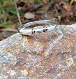 Platinum baguette diamond vintage estate band