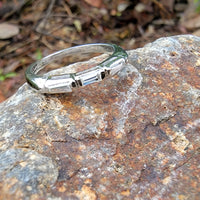 Platinum baguette diamond vintage estate band