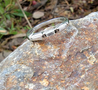 Platinum baguette diamond vintage estate band