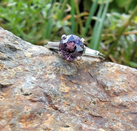 platinum purple sapphire & diamond estate ring
