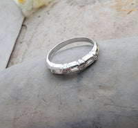 Platinum baguette & round diamond vintage band