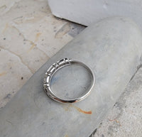 Platinum baguette & round diamond vintage band