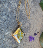 9ct gold 4 leaf clover antique vintage estate pendant necklace