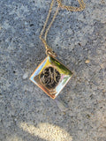9ct gold 4 leaf clover antique vintage estate pendant necklace