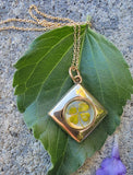 9ct gold 4 leaf clover antique vintage estate pendant necklace