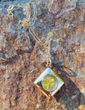 9ct gold 4 leaf clover antique vintage estate pendant necklace