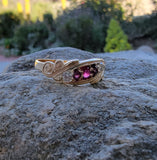 14k gold ruby & diamond estate vintage band