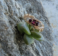 14k gold ruby & diamond estate vintage band