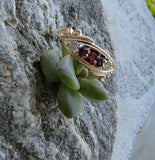 14k gold ruby & diamond estate vintage band