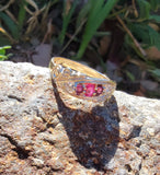 14k gold ruby & diamond estate vintage band