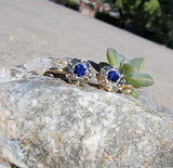 14k gold two tone sapphire lever back earrings