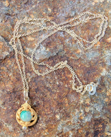 10k gold jade & diamond nouveau necklace pendant