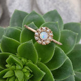 10k gold Victorian opal & seed pearl ring