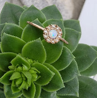 10k gold Victorian opal & seed pearl ring