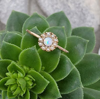 10k gold Victorian opal & seed pearl ring