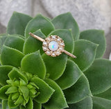 10k gold Victorian opal & seed pearl ring