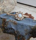 10k gold Victorian opal & seed pearl ring