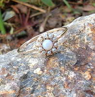 10k gold Victorian opal & seed pearl ring