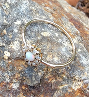 10k gold Victorian opal & seed pearl ring