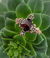 10k gold Victorian pearl & garnet ring