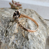 10k gold Victorian pearl & garnet ring