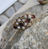 15ct gold Victorian pearl & garnet ring