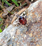 10k gold Victorian pearl & garnet ring