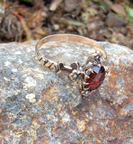 10k gold Victorian pearl & garnet ring