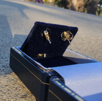 14k gold turquoise bezel studs