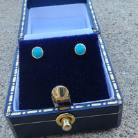 14k gold turquoise bezel studs