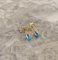 14k gold turquoise bezel studs