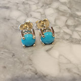 14k gold turquoise studs