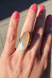 10k gold c.1930's Deco Agate ring