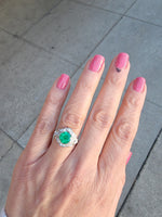 Platinum Emerald & Diamond estate Art Deco ring