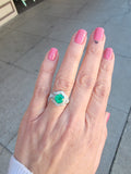 Platinum Emerald & Diamond estate Art Deco ring