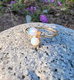 10k gold Victorian double opal bypass estate ring